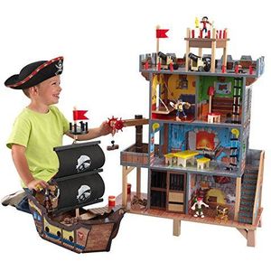 KidKraft 63284 Pirate's Cove houten speelset voor kinderen inclusief piratenschip en actiefiguren