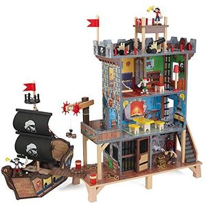 KidKraft 63284 Pirate's Cove houten speelset voor kinderen inclusief piratenschip en actiefiguren