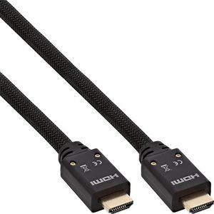 InLine 17510A HDMI actieve kabel, HDMI High Speed met Ethernet, 4K2K, stekker/stekker, zwart/goud, nylon vlechtwerk mantel 10 m