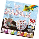 folia 492/1010 - vouwbladen Japan 10 x 10 cm, 80 g/m², 50 vellen gesorteerd in 10 motieven - ideaal voor prachtige vouwfiguren en -vormen