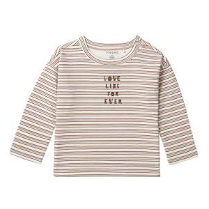 Noppies Baby Unisex Baby Tee Tuscalossoa Long Sleeve Stripe T-shirt, Butter Cream - P959, 80 cm