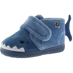 Victoria Ojalá Unisex Fur Slippers Animals & Strap & Matching Sole 105119 for Kids AZUL 25