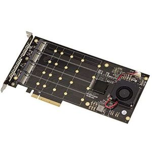 KALEA-INFORMATIQUE M2 PCIe 3.0 x8-controllerkaart - 64 Gbps - PLX8724 chipset - Voor 4 M.2 NVMe M Key SSD's