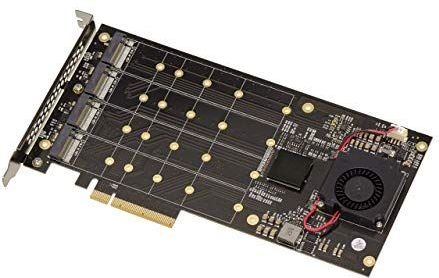 KALEA-INFORMATIQUE M2 PCIe 3.0 x8-controllerkaart - 64 Gbps - PLX8724 chipset - Voor 4 M.2 NVMe M Key SSD's