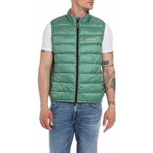 Replay Herenvest met ritssluiting, groen (Rifle Green 032), L, Rifle Green 032, L