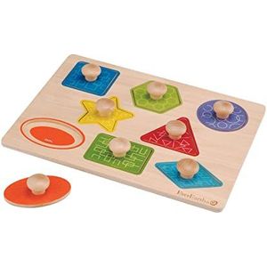 EverEarth Vorm en Houten Puzzel EE33301 Houten puzzel met geometrische vormen voor kinderen vanaf 18 maanden
