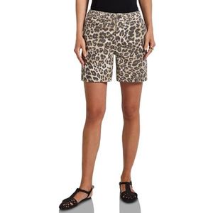 Street One Dames Denim shorts met leopatroon in Beige, in size: 28