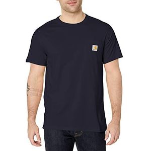 Carhartt Heren Force Relaxed Fit Midweight Short Sleeve Pocket T-Shirt, Donkerblauw, L