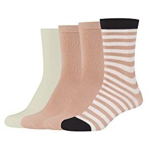 s.Oliver Socks Dames Online Women Originals Organic Striped Socks 4p, roze zand, 35-38