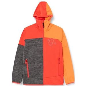 Rock Experience REJC00801-W972 Kobra Hoodie FZ Junior Fleece Unisex - Kindershirt met lange mouwen 0740 Cherry Tom+0615 Persimmon Org+O014 Grey Mel 6/116, 0740 Cherry Tom+0615 Persimmon Org+O014 Grey