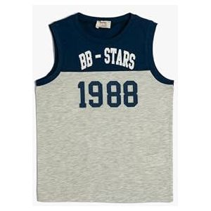 Koton Boys's tanktop mouwloos bedrukte katoenen tanktop, marineblauw (720), 4-5 Jaar