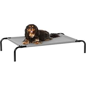 Amazon Basics Verkoelend verhoogd hondenbed met metalen frame, klein, grijs, 90,42 x 55,37 x 19,55 cm (l x b x dikte)