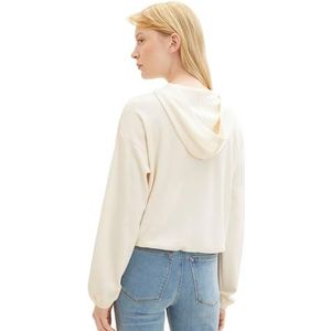 TOM TAILOR Denim T-shirt met lange mouwen voor dames, 10348-Gardenia White, XL