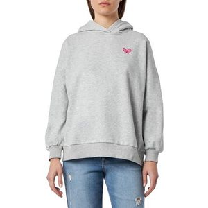 libbi Dames sweatshirt met capuchon 23930106, lichtgrijs melange, M, lichtgrijs, gemêleerd, M