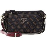 GUESS Noelle DBL Pouch Crossbody, damestas, eenheidsmaat, Bruin, Eén maat