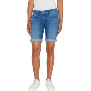Pepe Jeans Dames Slim Korte Mw Shorts, Blauw (Denim-HU6), 27W, Blauw (Denim-hu6), 27W