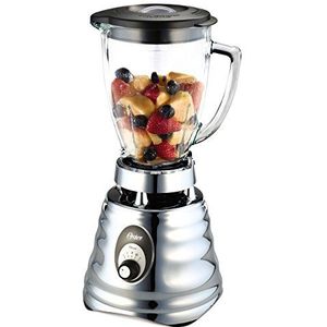 OSTER Classic OBL245X Blender en mixer voor smoothies, 3 snelheden, 600 W, 1,25 l glazen bekers, roestvrijstalen messen