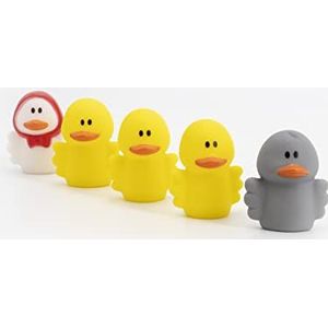 Tachan - Set van poppen en badfiguren met de familie van de lelijke eend, poppen voor de vingers en stimuleren het spel van kinderen en baby's in het water, grijs (756T00587)