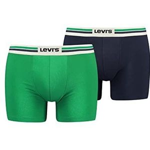 Levi's Placed Sportwear Logo Boxer voor heren, groen/marineblauw, M