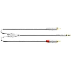 CORDIAL Cable Y schouderriem mini-jack / 2 Cinch lang 90 cm wit