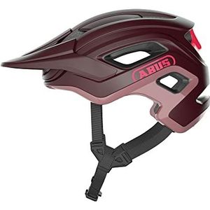 ABUS CliffHanger MTB-helm - fietshelm voor veeleisende trails - met grote ventilatieopeningen & TriVider bandjessysteem - voor mannen en vrouwen - donkerrood, maat M