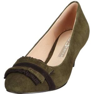 Buffalo London Dames 110-3045 Kid Suede GREY151 Pumps, groen kaki 52, 36 EU