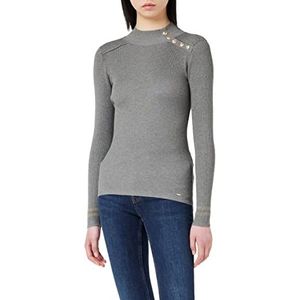 Morgan Pullover met lange mouwen en knopen, Antraciet grijs., M