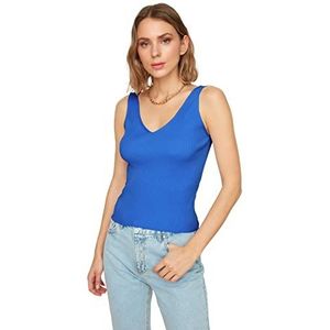 Trendyol Dames blauwe hanger gebreide blouse blouse, blauw, klein