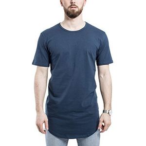 Blackskies Round Basic Longshirt | Lang Oversize Fashion Lange Mouwen Heren T-Shirt Long Tee - Diverse kleuren S M L XL, blauw, S