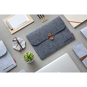Kebnecase Nordic stijlvolle laptophoes/laptophoes/computertas compatibel met Mac, Samsung, Lenovo, Microsoft, Asus, Google, Grijs, Vilt, 13 inch