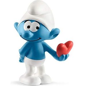 schleich 20817 Smurf met hart, voor kinderen vanaf 3 jaar, The Smurfs speelfiguur