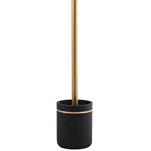 Spirella Bly Wc-borstel, toiletborstel, wc-borstel van polyhars, mat zwart, goud