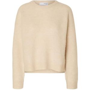 SELECTED FEMME - Slfsia Ras Ls Knit New O-Neck Noos - Trui - Berk - Lange Mouwen