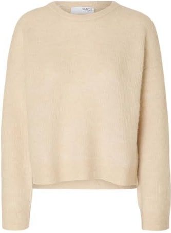 Selected Femme - Sia Ras - Gebreide Trui - Wit