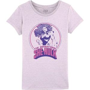 Marvel T-shirt voor meisjes, Roze gemêleerd, 8 Jaren