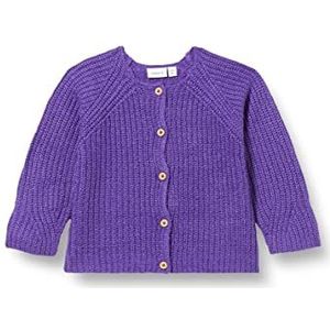 NAME IT Baby Girls NMFBESINE LS Knit Card gebreide jas, paars korallites, 86, Purple Corallites, 86 cm