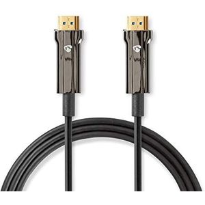 High Speed HDMI T-kabel met Ethernet | HDMIT-stekker | HDMIT-stekker | 8K @60Hz | 48 Gbps | 15.0 m | rond | PVC | zwart | kartonnen verpakking