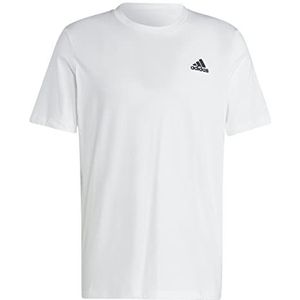 adidas Heren Essentials Single Jersey Embroidered Small Logo Tee, White, XXL