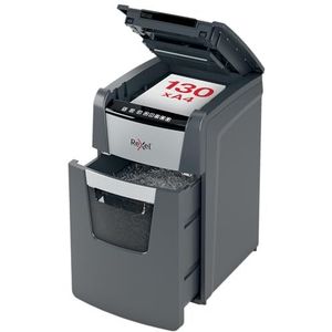 Rexel Optimum Autofeed+ Automatische Papierversnipperaar, Doorvoercapaciteit Van 130 Vellen, Veiligheidsniveau P-4, Voor Voor Thuis/Thuiskantoor, Uitschuifbare Opvangbak Van 44 Liter, 2020130X