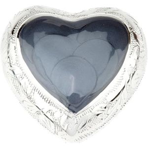 Urns UK Handgemaakt rouwhart aandenken Epping Crematie as metalen urn messing grijs 12 x 7,5 x 12 cm