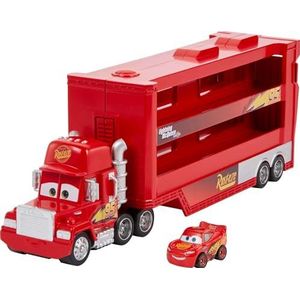Mattel Disney en Pixar Cars Mini's Transporter met voertuig, leuk verjaarscadeau voor kinderen vanaf 4 jaar, GNW34