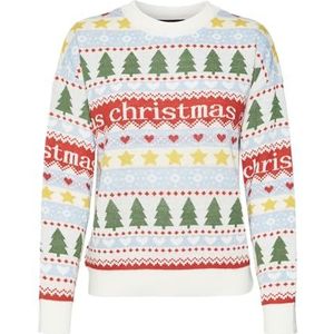 VERO MODA - Kersttrui - Wit - Ronde Hals - Acryl