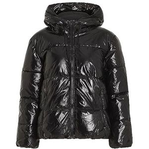 Vila Dames Vibuda L/S Hooded Jacket Gewatteerde jas, zwart, 44