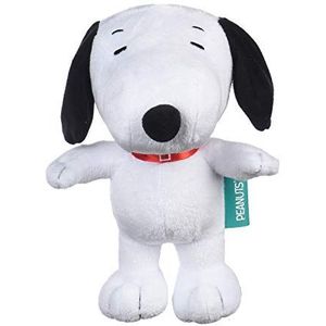 Peanuts Snoopy Classic Pluche Big Head Squeaker Hondenspeelgoed | 9 inch witte stof pluche hondenspeelgoed voor alle honden, officieel product van pinda's | Piepende medium slingerige pluche speelgoed