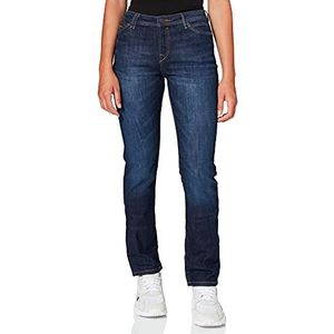 edc by ESPRIT Dames Low Cut Straight Jeans, 901/blauw donker wassen 3, 27W x 34L