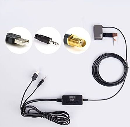 EZoneTronics - Externe DAB/DAB+ Adapter - Digitale Radio-ontvanger - Inclusief AUX-kabel en DAB-antenne