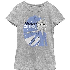 Disney Frozen 2 Sister Elsa Girl's Crew Tee, Athletic Heather, XS, Athletic Heather, XS