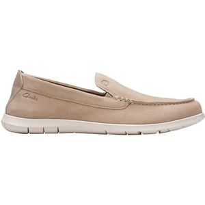 Clarks Heren Flexway Step Loafer Plat, Zand Suede, 10.5 UK, Zand Suede, 45 EU