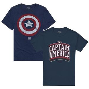 Marvel Heren Captain America Pack B T-Shirt, Multi, Small
