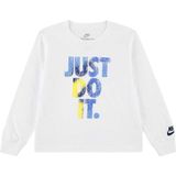 Nike - NKB CLUB REVEALED LS TEE - Shirt met Lange Mouwen - Wit - Voor Kinderen